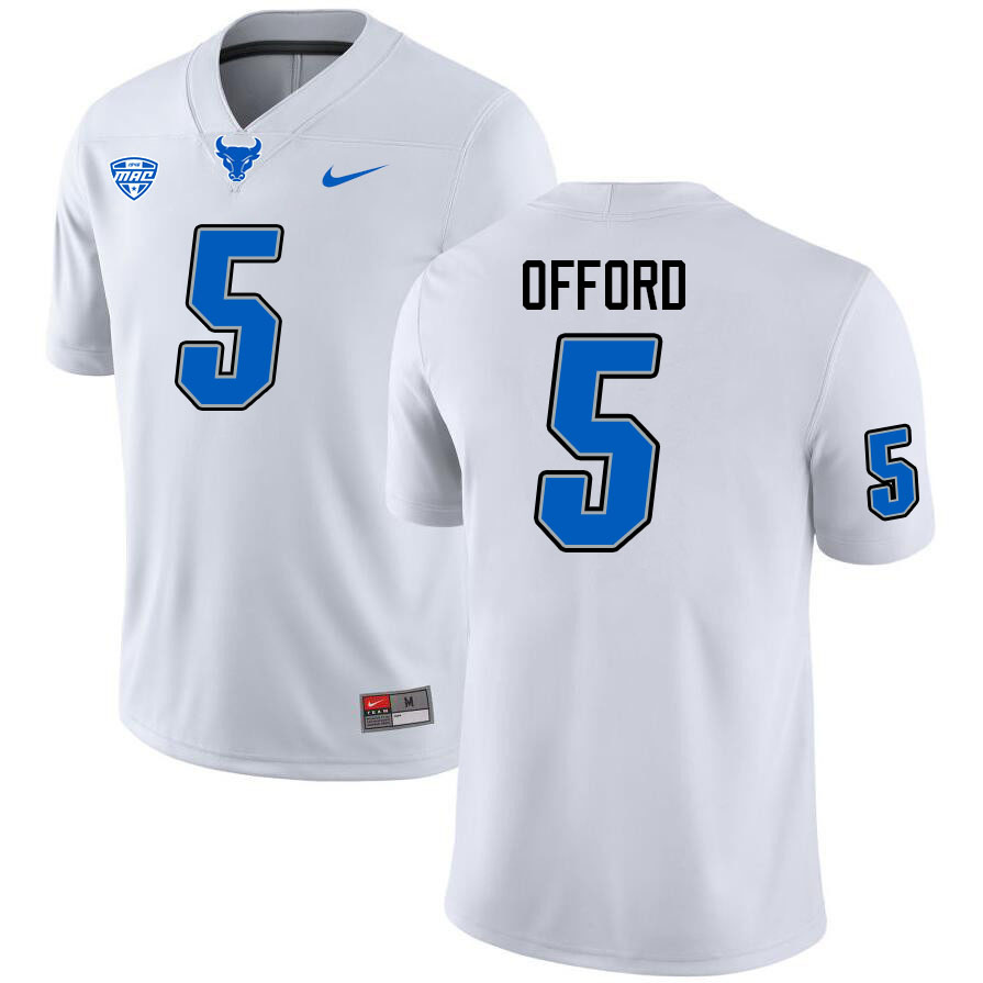 Buffalo Bulls #5 Caleb Offord College Football Jerseys Stitched Sale-White